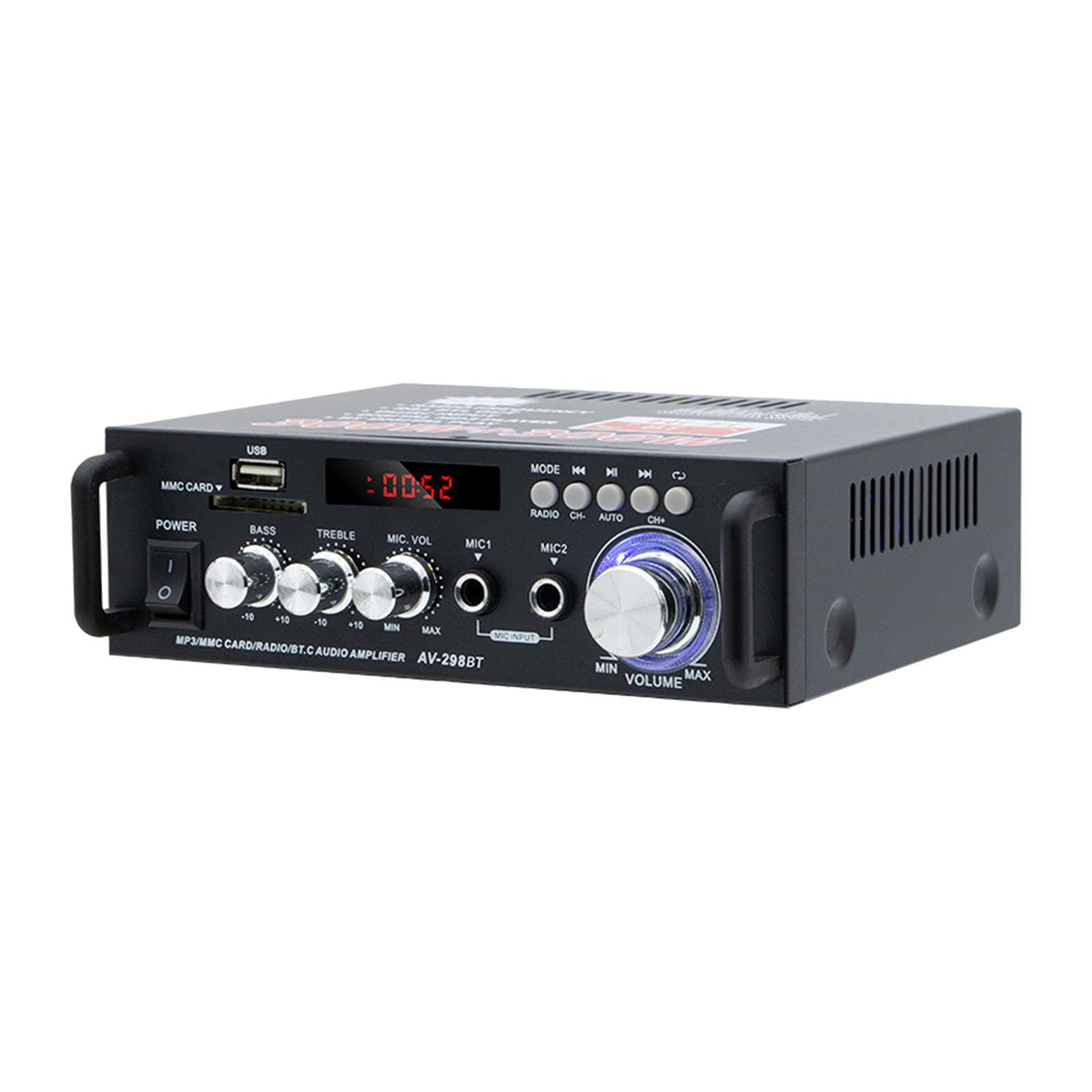 Power Amplifier US Adapter Plug FM HiFi Two Channel for Speakers Home Use TV