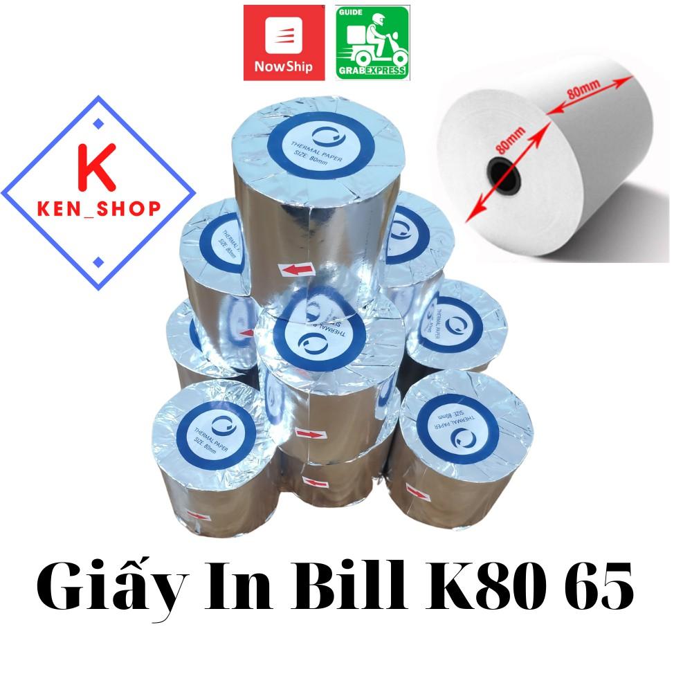 Cuộn Giấy in Bill Khổ Lớn K80 80, K80 65, Giấy in nhiệt, Giấy In Hóa Đơn