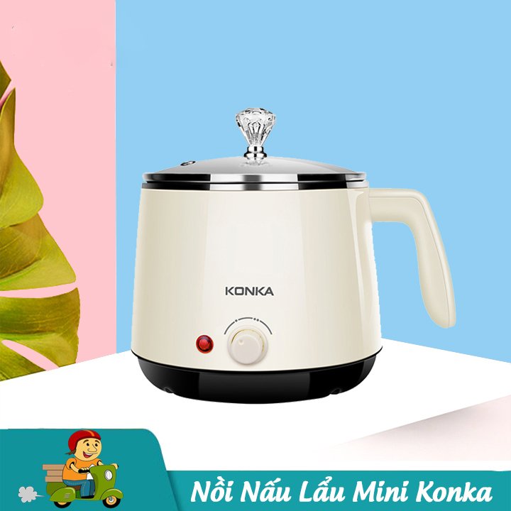 Nồi lẩu điện Konka , nồi đa năng mini dung tích 1.5L, nồi điện gia đình cho 2-3 người ăn- Hàng nhập khẩu