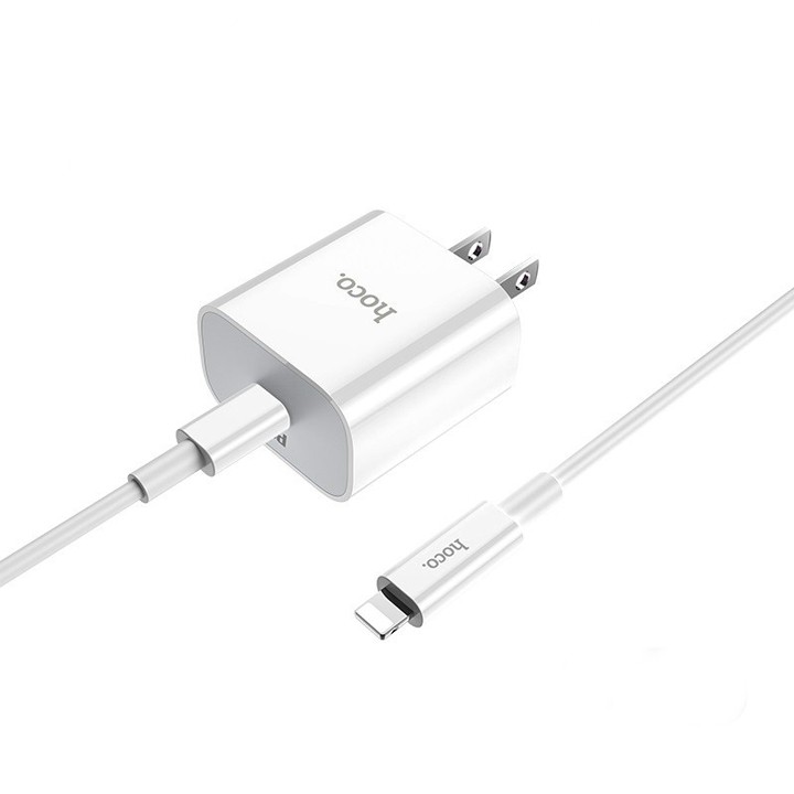 Bộ Sạc Nhanh PD 20W Cho iPhone, iPad Hoco C76 Plus - Chuẩn Type-C To IP- Hàng Chính Hãng