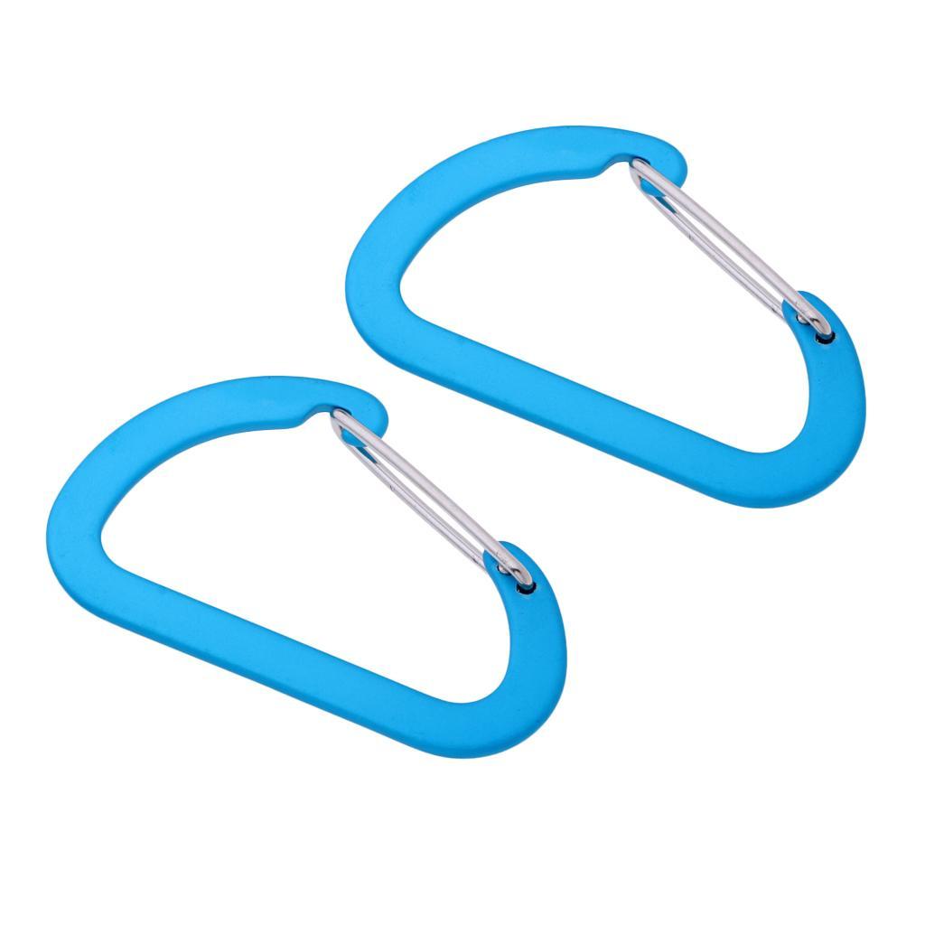 2Pcs Aluminum Alloy Carabiner, D Shape for Hanging Water Bottle,