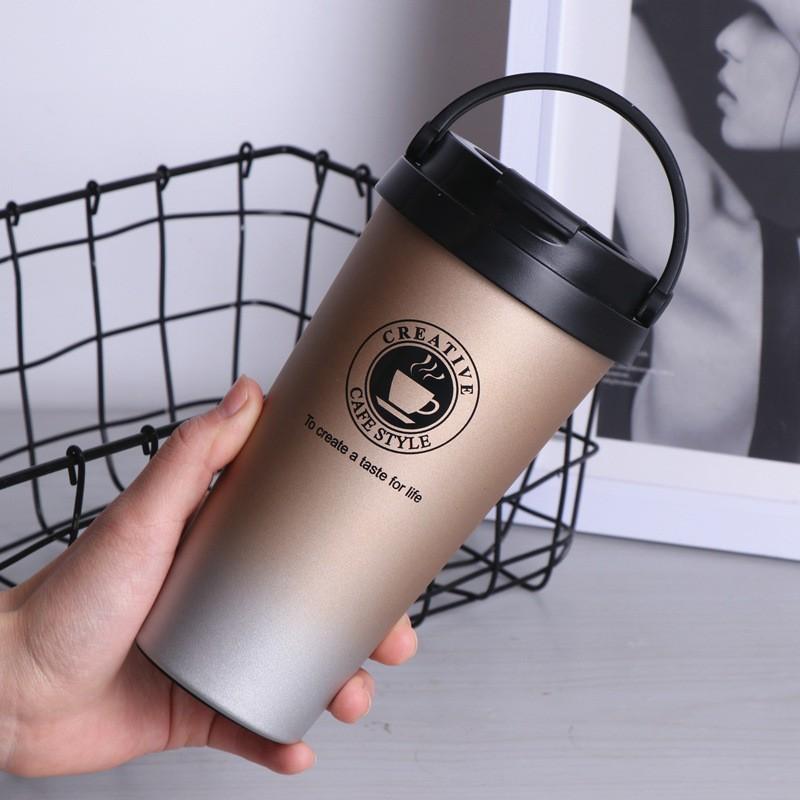 LY GIỮ NHIỆT CÀ PHÊ CÓ QUAI XÁCH CREATIVE 500ML INOX 304 XỊN - Ly Giữ Nhiệt Chống Tràn Kèm Quai - Cốc Giữ Nhiệt 500ml Inox 304 - ly giu nhiet - binh giư nhiet - ly giữ nhiệt inox - ly uống nước