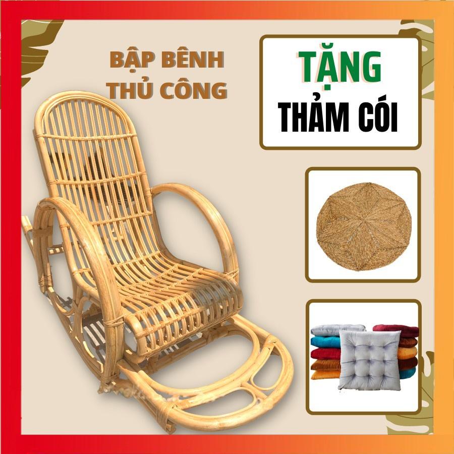 Ghế mây bập bênh đọc sách giãn ban công