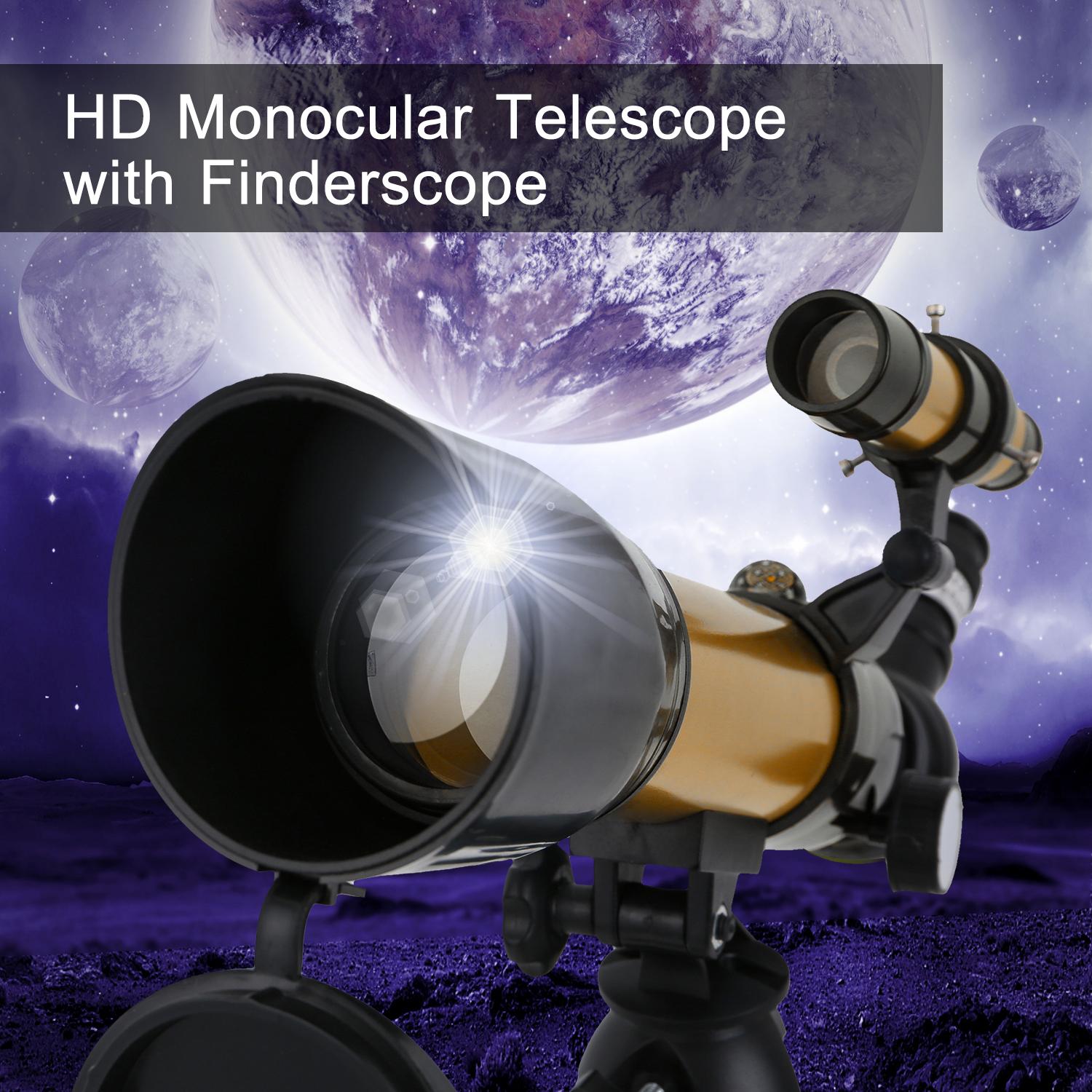 Astronomical Telescope 90X HD Monocular Telescope Refractor Spotting Scope Beginner Kids Telescope with 5×24 Finder