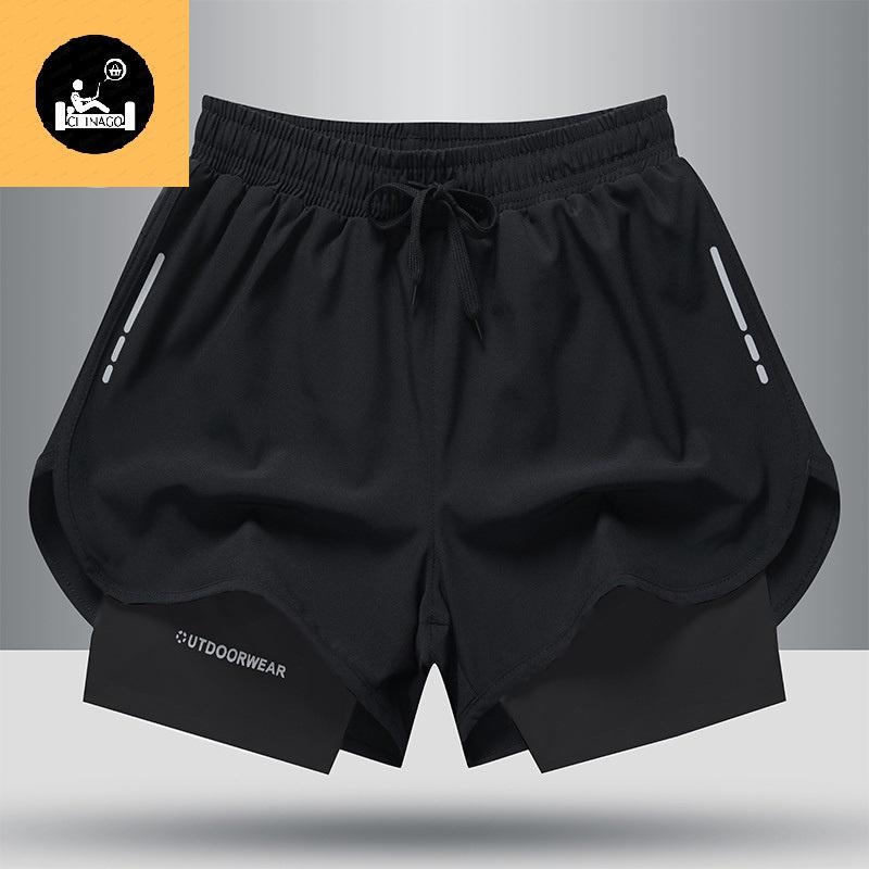Quần chạy bộ nam 2 lớp thể thao CHINAGO Quần bơi nam, quần tập gym nam ngắn, đạp xe, bóng rổ, cầu lông, tennis.