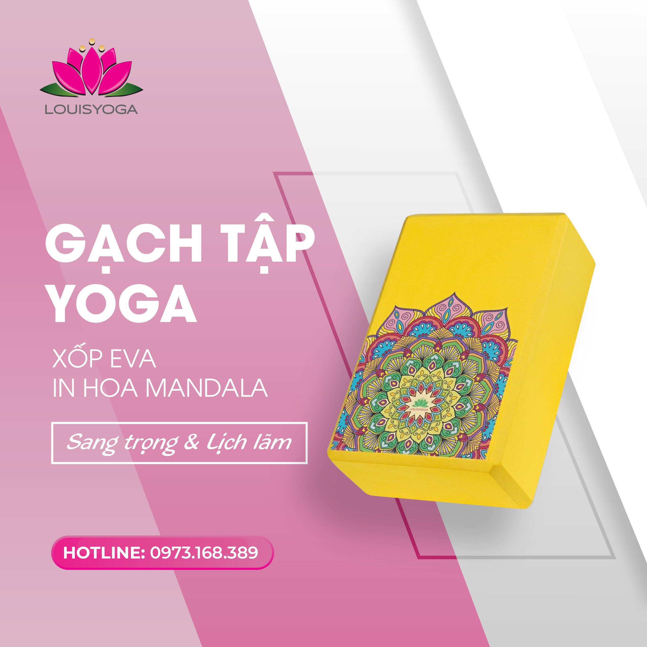 Gạch tập yoga sắc Madala Kích thước: 23x15x7.6cm. Trọng lượng 200g