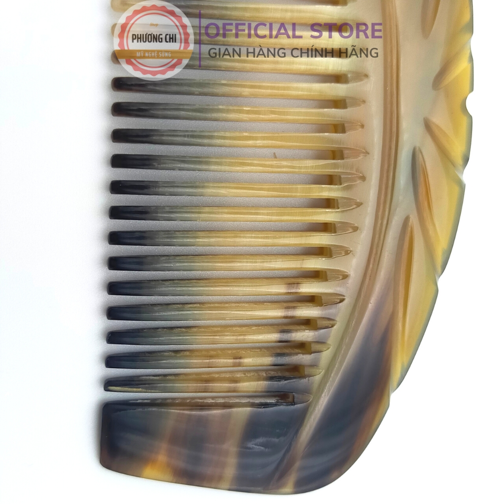 Lược sừng trâu vương miện cao cấp dài 18cm , lược gỡ rối , lược chải đầu | Mỹ Nghệ Phương Chi