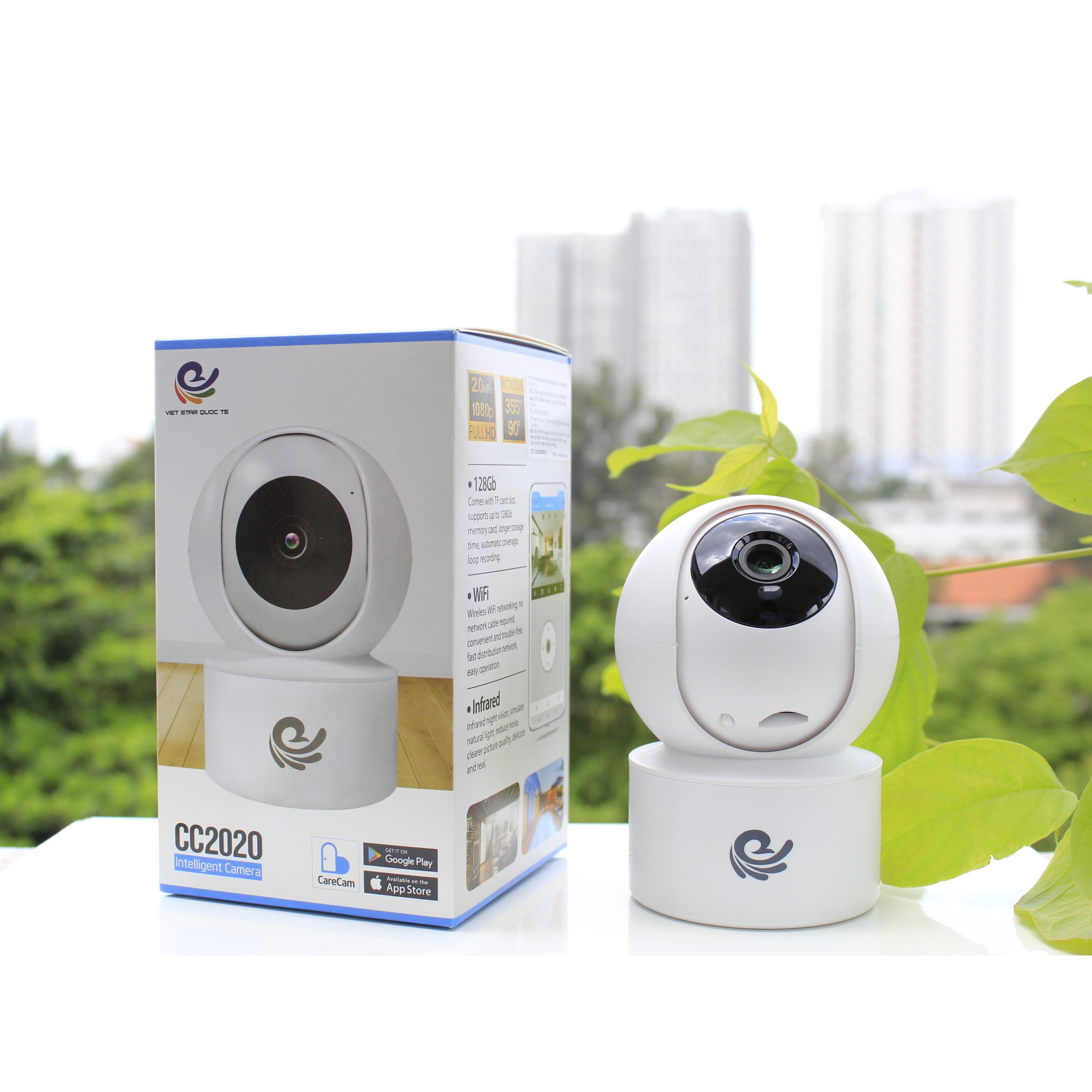 Camera Ip Wifi CareCam CC2020 Full HD 1080P - Đàm Thoại 2 Chiều - Báo Động Cự Nhạy - Hàng Chính Hãng