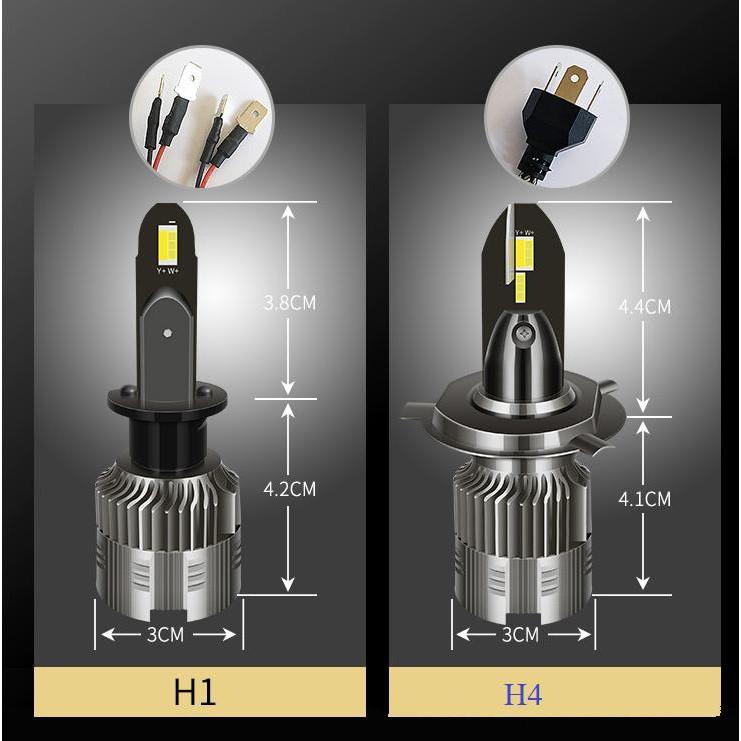 Bộ 2 bóng đèn LED 55w H4 Đổi Nhiệt Màu đá Pha Flash 9v-12v -Sky