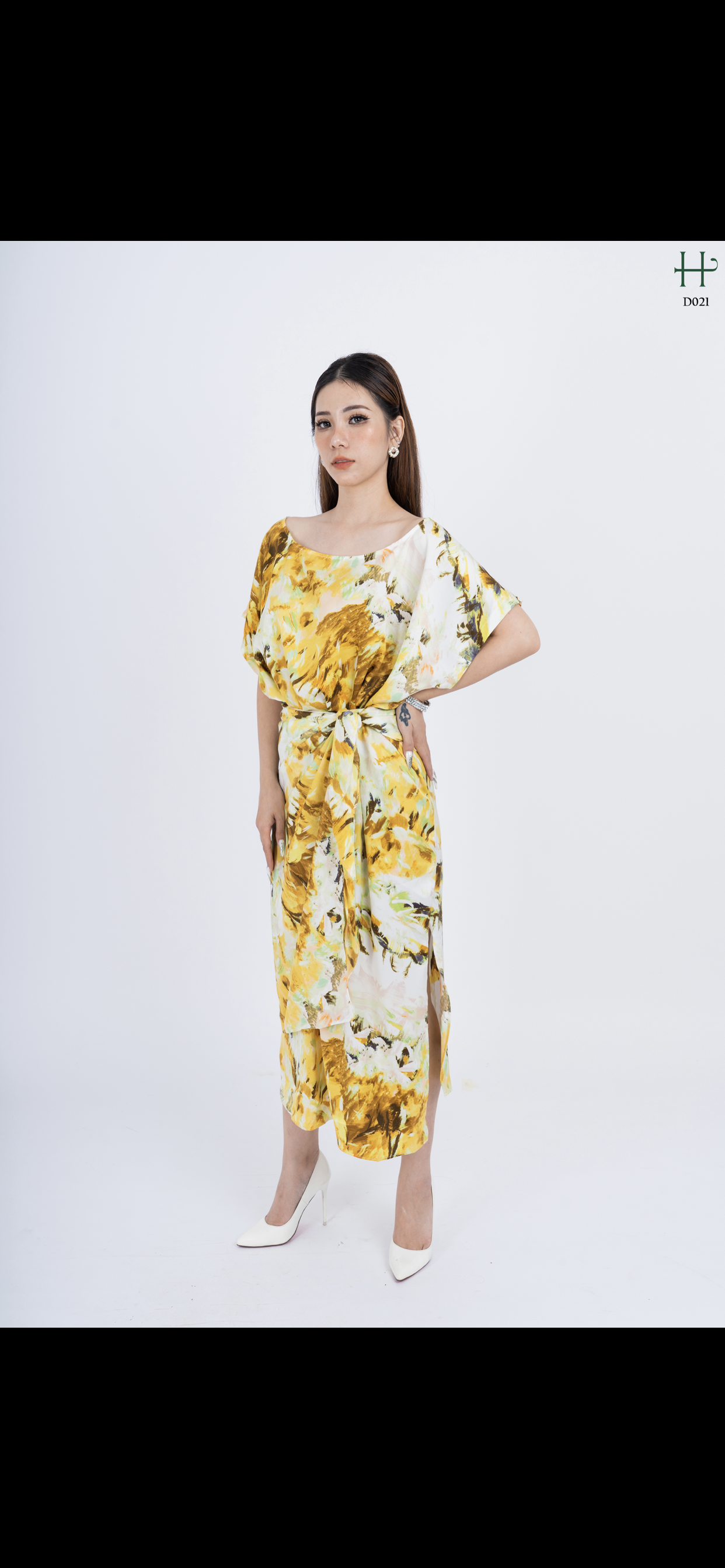 Đầm Lụa lệch vai cách điệu - D21