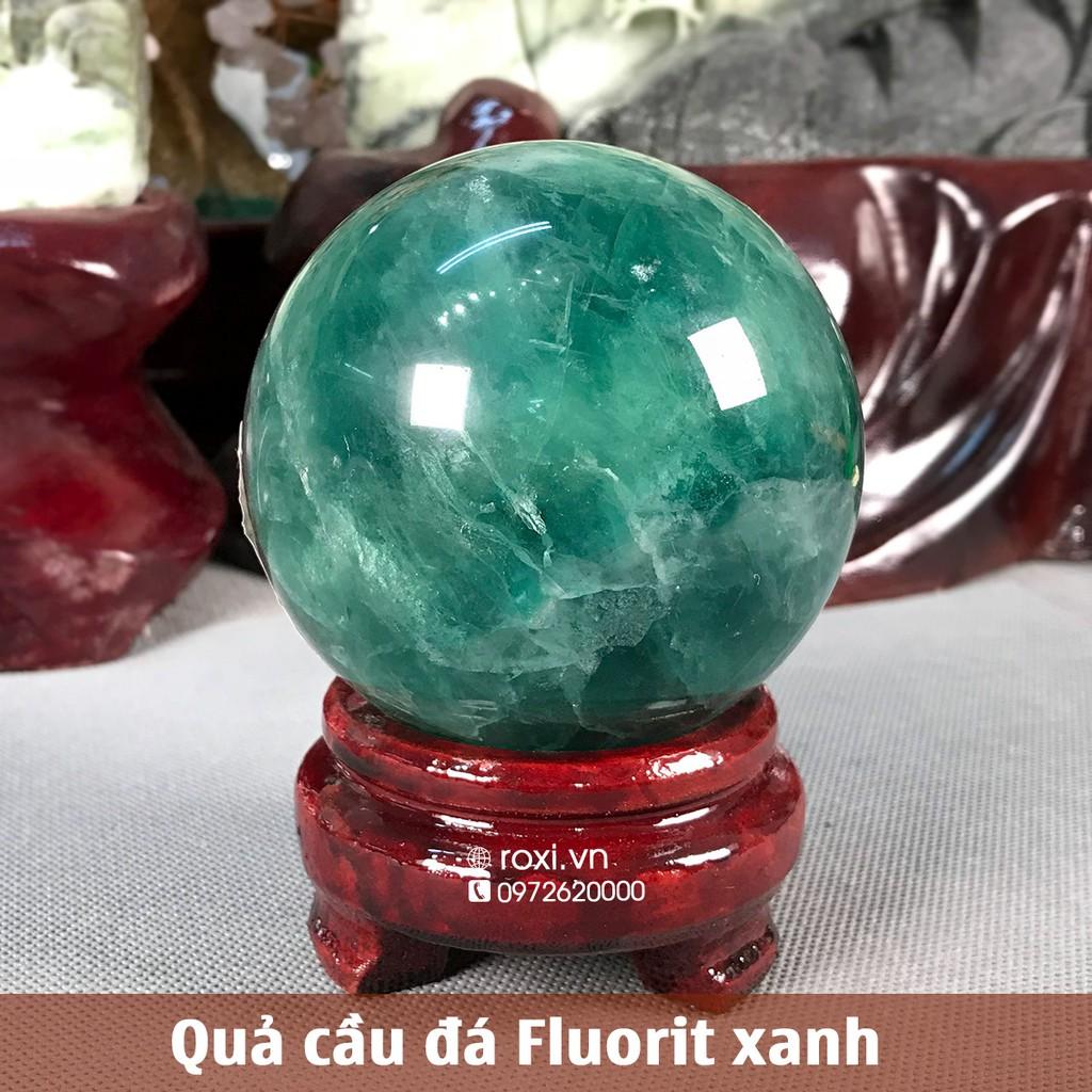 Quả cầu phong thủy xanh lục Fluorit - 8cm