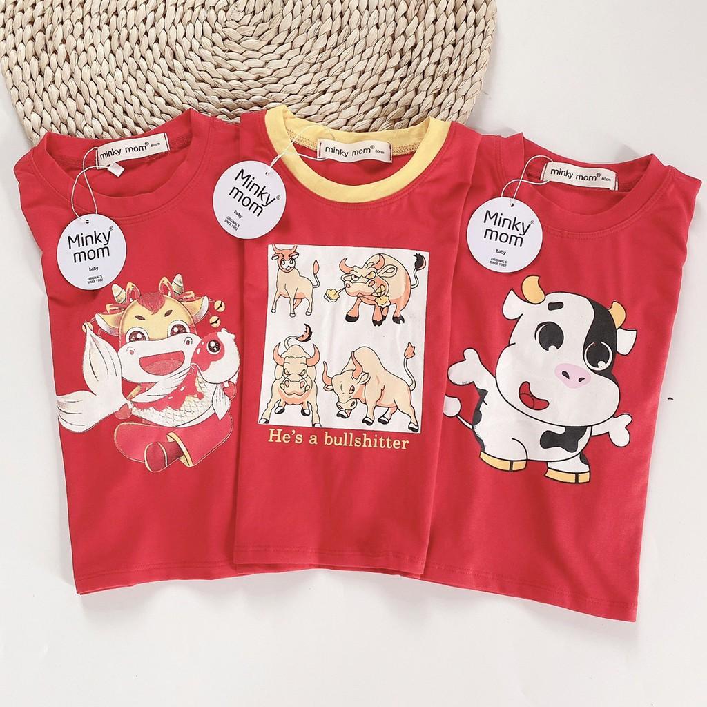 Bộ dài tay cotton cao cấp 100% Miky m0m họa tiết trâu cho bé trai bé gái