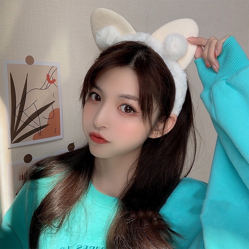Combo 2 cài tóc tai mèo , tai thỏ bông xinh xắn dễ thương phong cách Hàn Quốc nhiều màu phụ kiện làm đẹp cho phái nữ