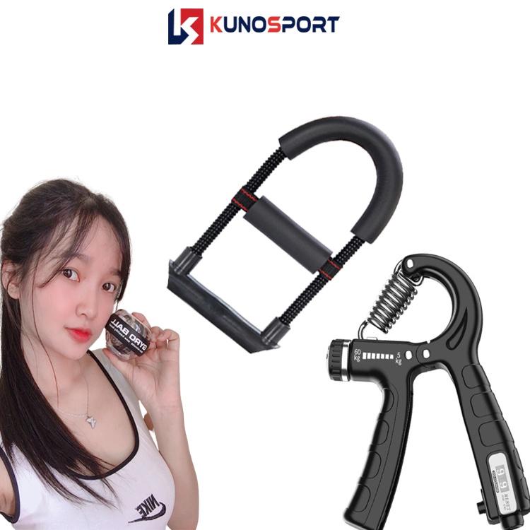 Combo 3 Món Dụng Cụ Tập Tay KUNOSPORT, Kìm Bóp Tay + Bóng Tập Cổ Tay + Lò Xo Tập Tay Chữ U