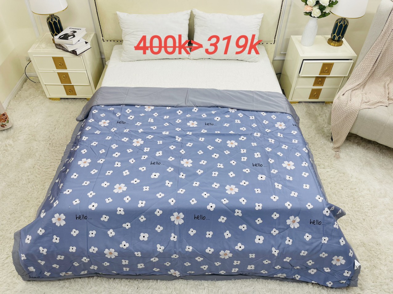 "NGÀY CỦA CHĂN LỤA HÈ" siêu Combo:Giảm 20%,mua dồn 10 cái hoàn tiền mặt 10%,bao Ship.