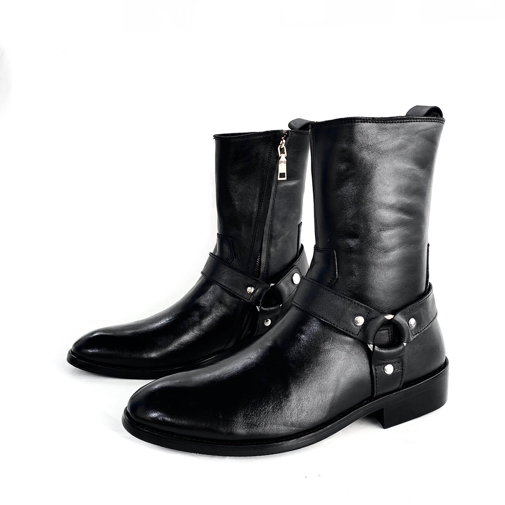 Giày Chelsea da bò thật TEFOSS HT657 cao cổ nam Harness Boot cao cấp thời trang size 38-44