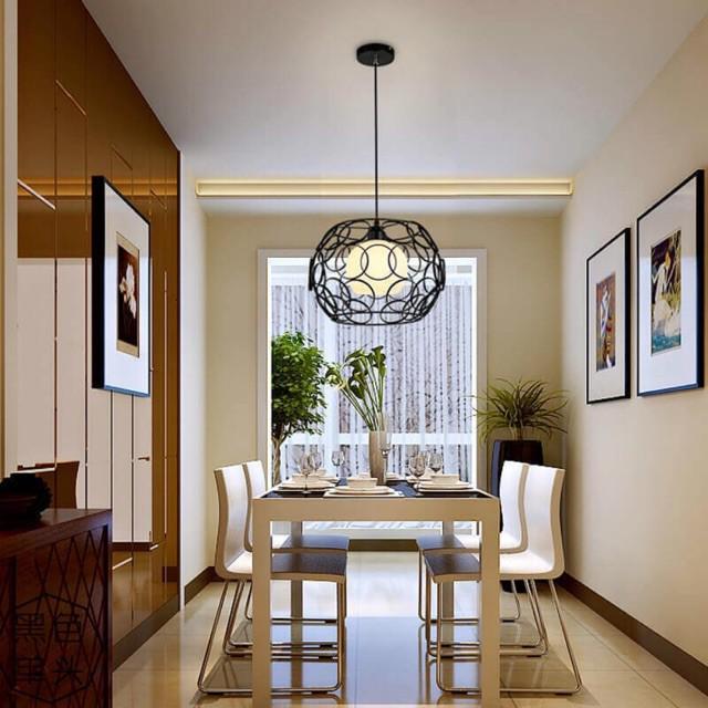 Đèn thả lồng sắt fi 30cm kèm bóng led 5w cho bàn ăn, phòng khách...