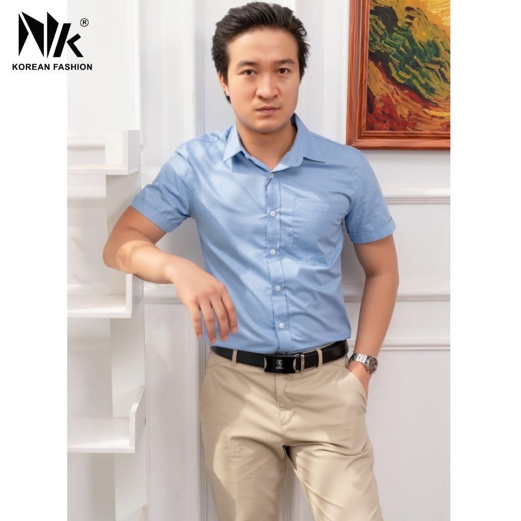 Áo Sơ Mi Nam Công Sở NK FASHION Trơn Màu Tay Ngắn Đuôi Tôm, Chất Liệu Chống Nhăn, Thấm Hút Mồ Hôi NKFSN2104029