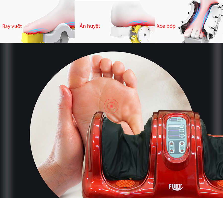 Máy massage chân hồng ngoại Fuki FK-6811 (màu đỏ)