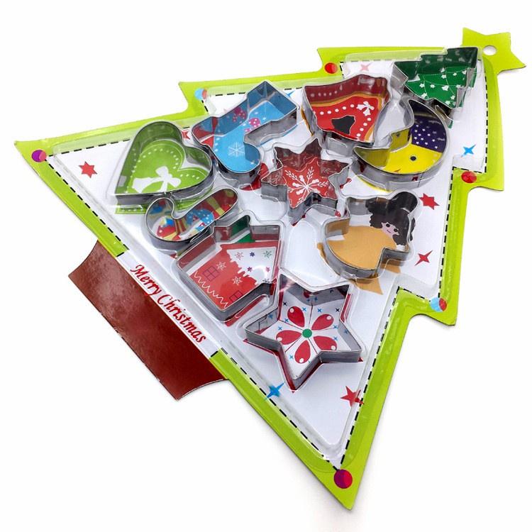 Khuôn Bánh Quy Cookies Bộ 10 Khuôn Nhấn Dụng Cụ Làm Bánh Cookie Cutter Innox Noel - CBCOOKI10P