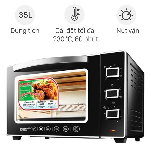 Lò nướng Sanaky 35 lít VH-3599S2D Hàng chính hãng 100%