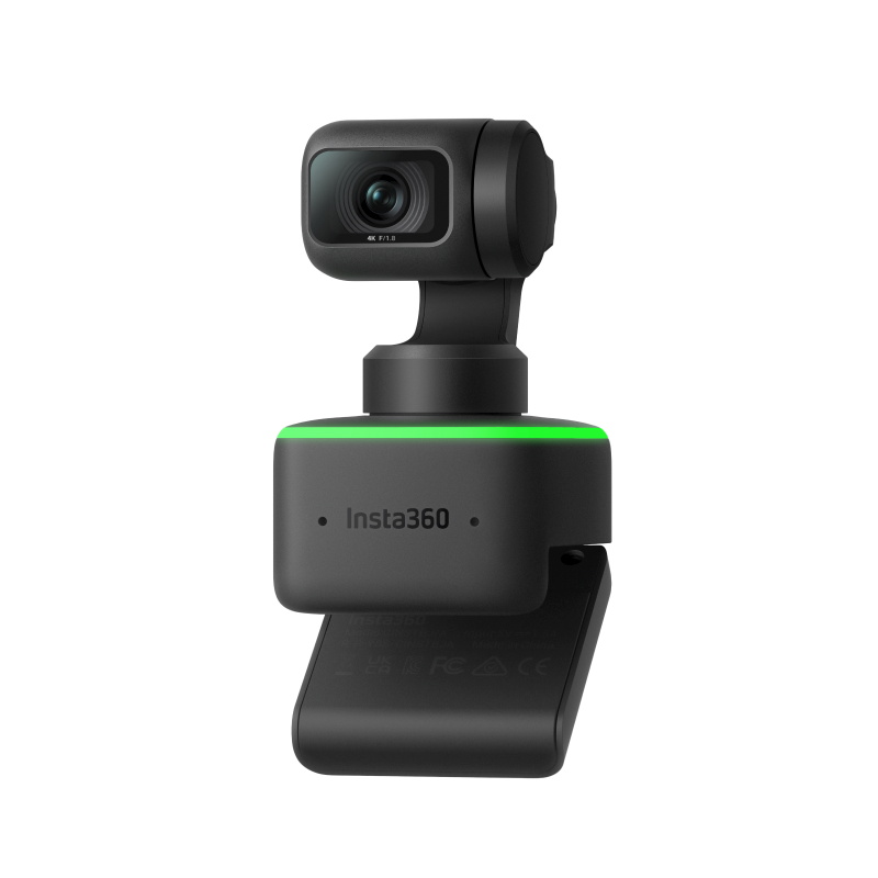 Insta360 Liên kết Webcam AI theo dõi điều khiển cử chỉ với máy ảnh micrô phá hủy tiếng ồn cho Teleconference Live Game Color