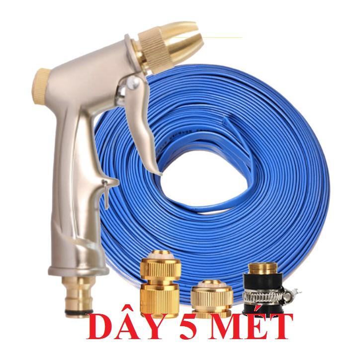 Bộ dây vòi xịt nước rửa xe, tưới cây . tăng áp 3 lần, loại 3m, 5m 206701-1 đầu đồng,cút đồng,nối đồng+ tặng đai