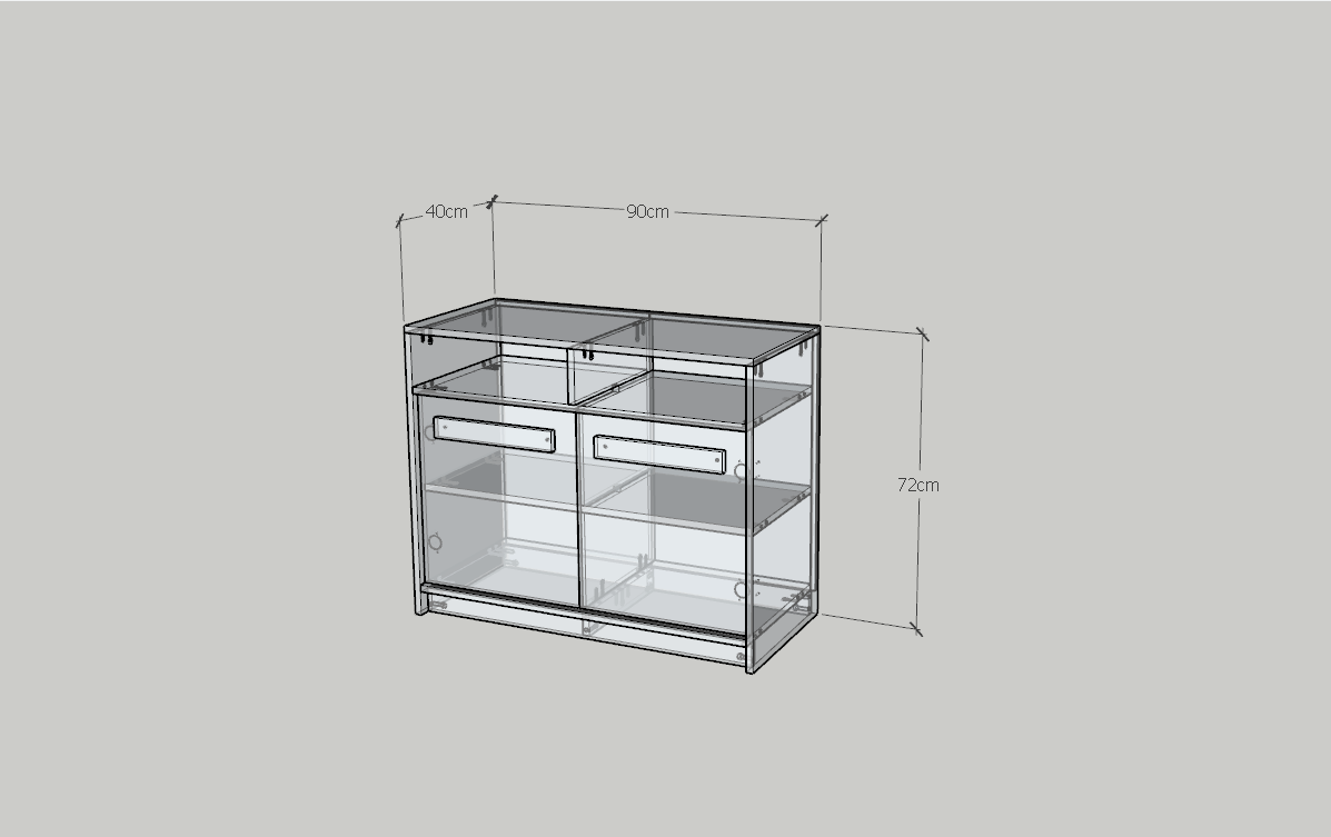 HAPPY FURNITURE , Tủ lưu trữ 2 cửa mở - RUBEL, TCM_224, 90cm x 40cm x 72cm DxRxC