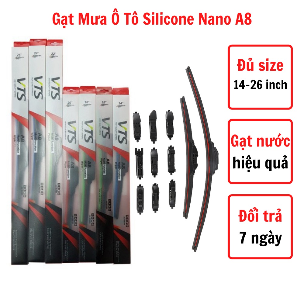 Cần gạt nước ô tô thanh mềm A8 dùng cho Suzuki Ertiga, Wargon R, Swift,...Và các xe khác của hãng Suzuki - Hàng nhập khẩu
