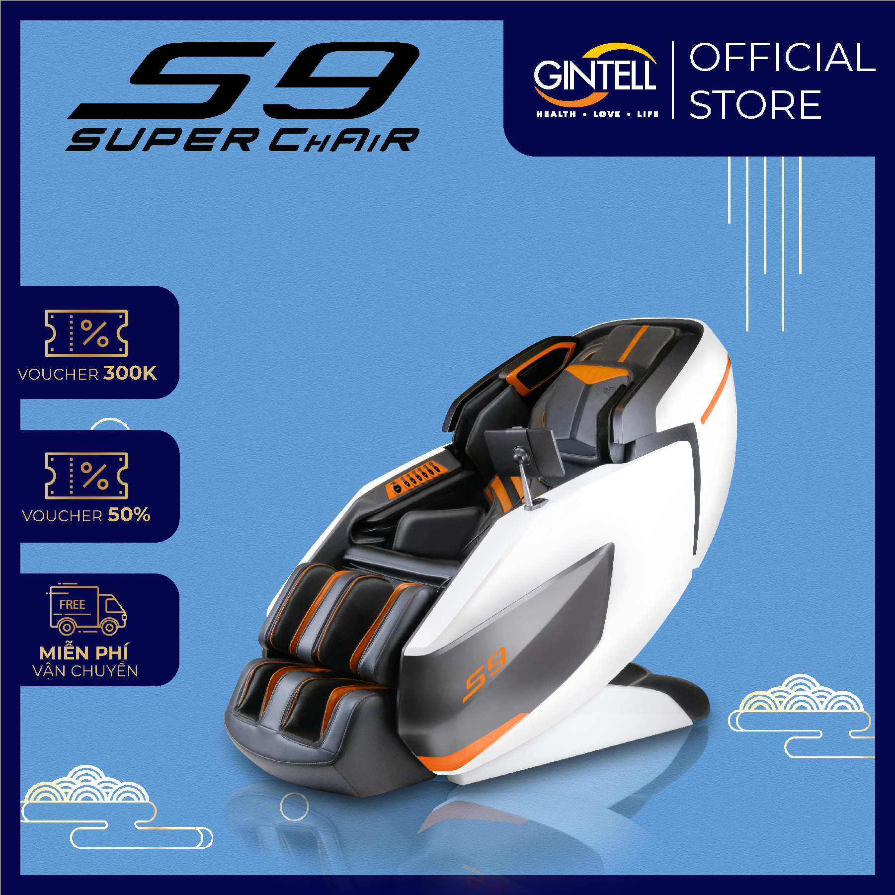 Ghế Massage Toàn Thân S9 Superchair | Công Nghệ 6D Đầu Tiên | BH 3 năm