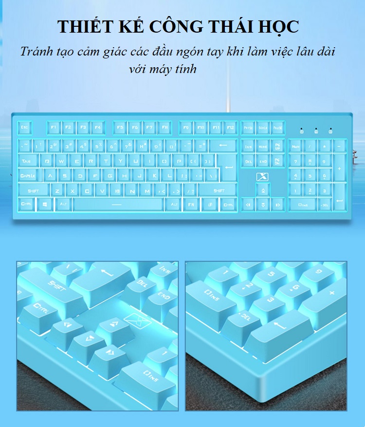 Bàn Phím gaming Siêu Đỉnh, Thiết Kế Đèn Led Độc Đáo X.616