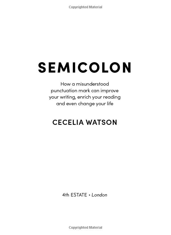 Semicolon: How A Misunderstood Punctuation Mark Can Improve Your Writing, Enrich Your Reading And Even Change Your Life