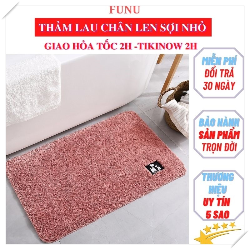 Thảm chùi chân FUNU, thảm lau chân len sợi nhỏ cao cấp - Hàng chính hãng