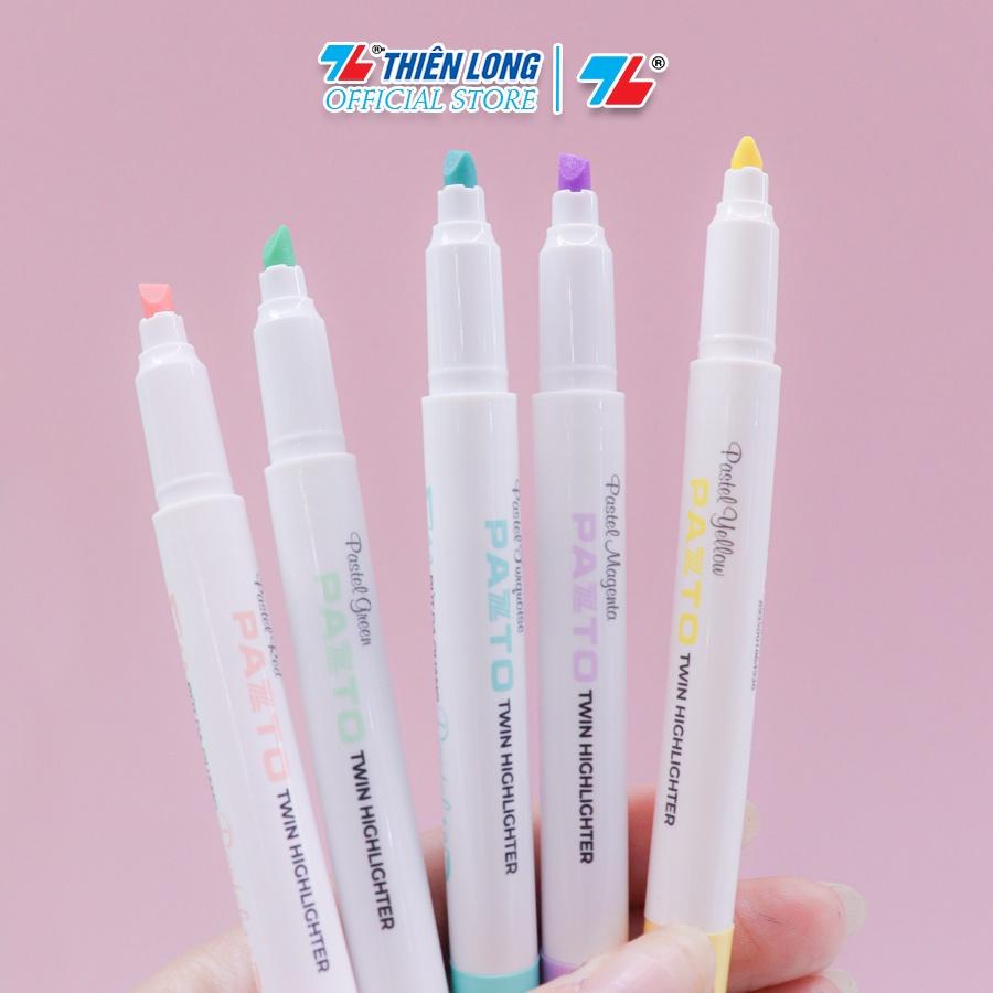 Bút dạ quang màu Pastel Thiên Long Pazto HL-016 - Rửa được - Không để lại vết khi Photocopy