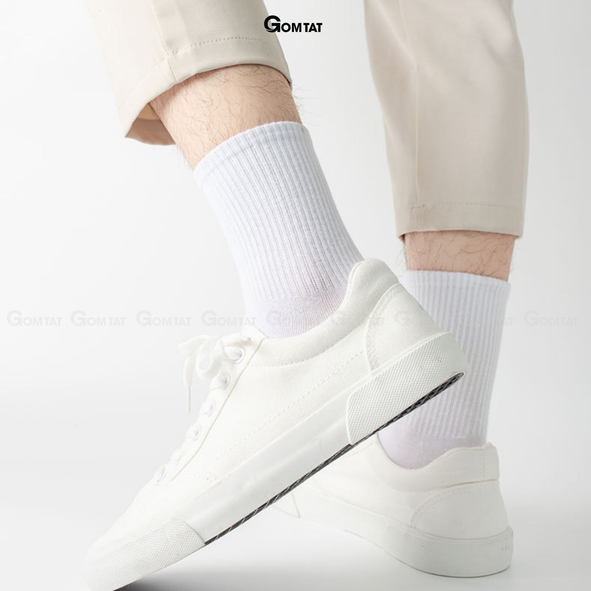 Tất vớ cao cổ chất liệu cotton, thiết kế thoáng khí - GOMTAT-KLB-TRONCAO-GANTAM