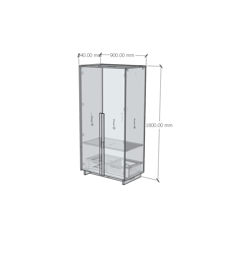 [Happy Home Furniture] MAVIS, Tủ quần áo 2 cánh mở, 90cm x 54cm x 180cm ( DxRxC), TCM_160