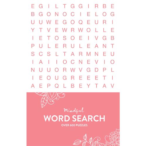 Mindful 600 Puzzles - Word Search - Pastel Pink