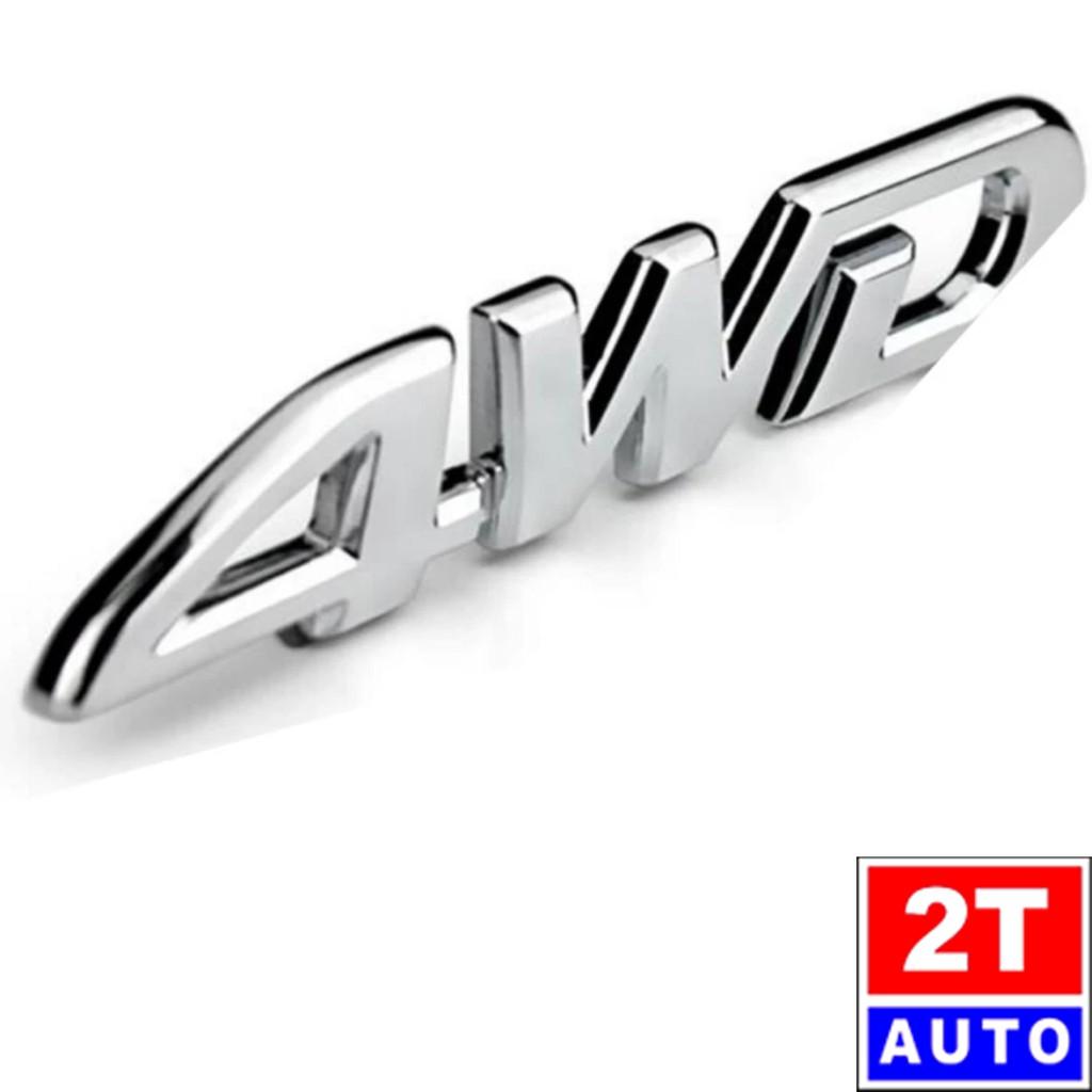 Tấm Logo Nổi 4WD sticker 3D dán Kim Loại Dán Trang Trí cho ô tô xe hơi siêu sang trọng SKU:114-1