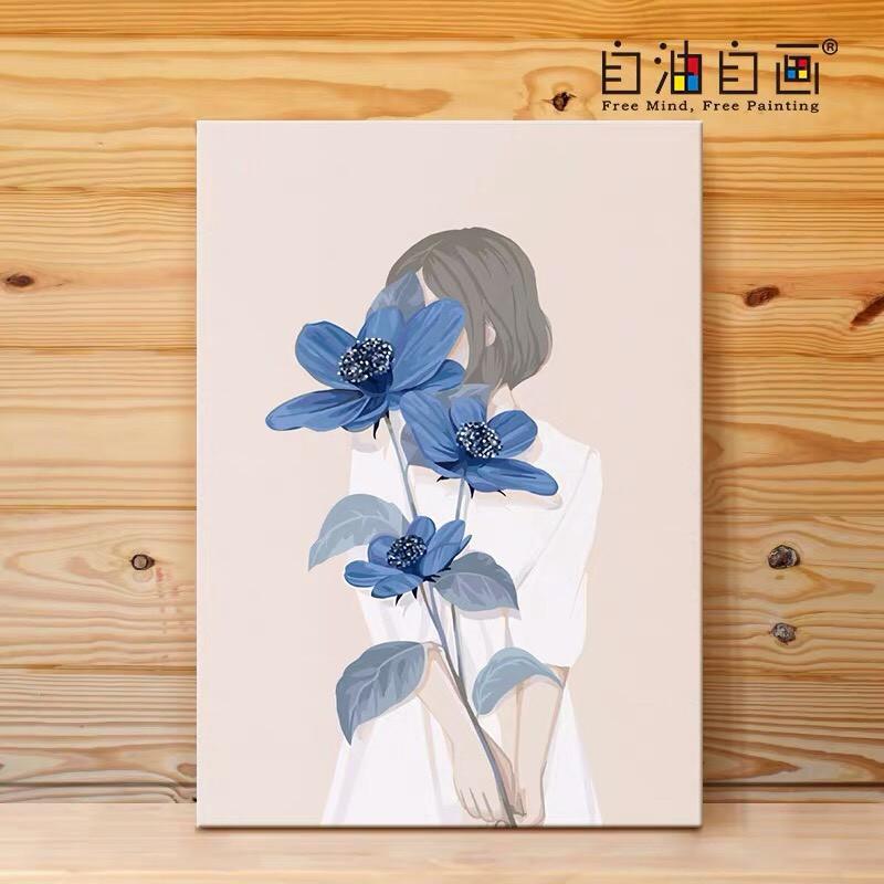 Tranh sơn dầu số hóa tự tô màu cao cấp Smile FMFP size 50x70cm