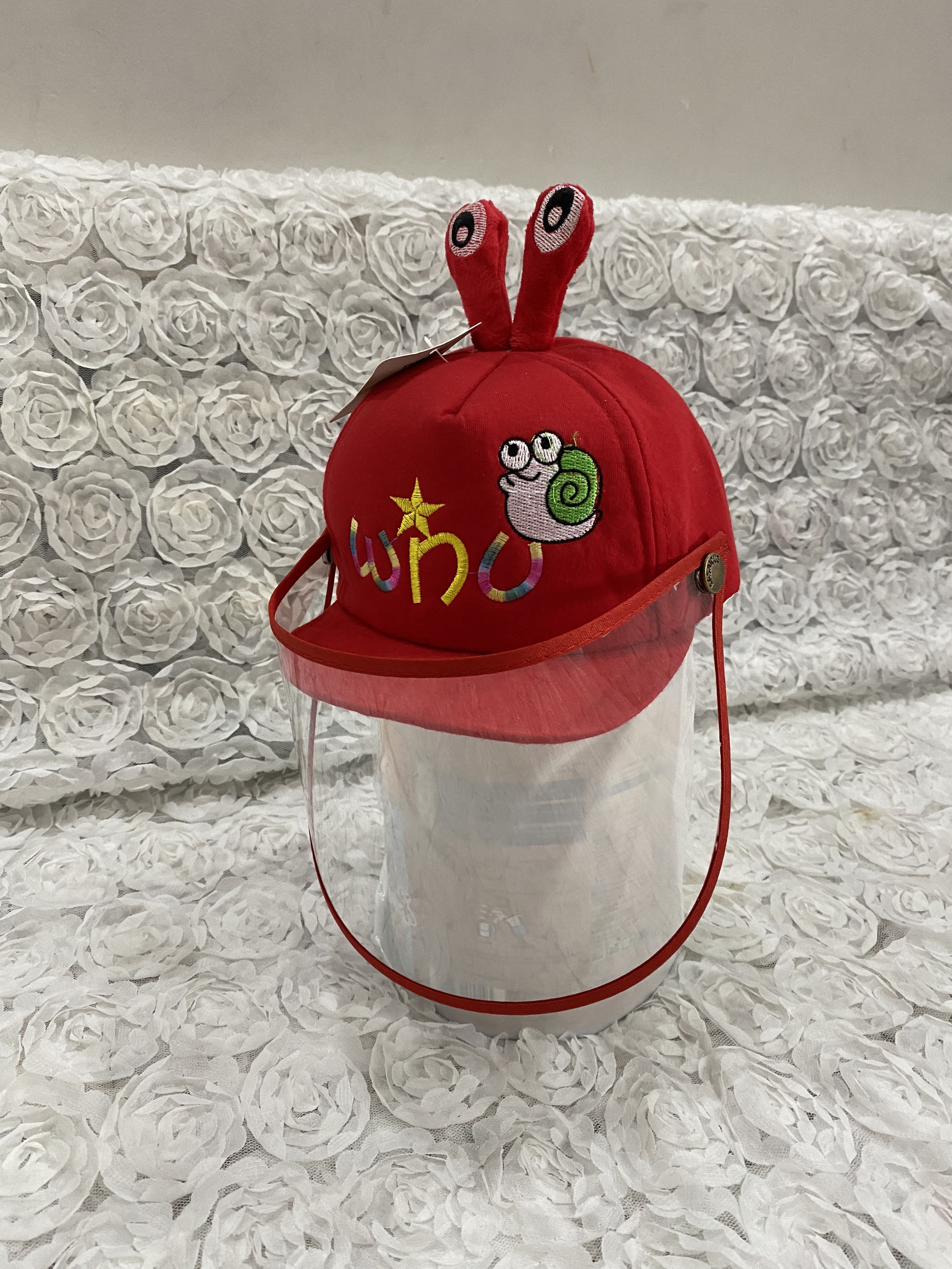 Nón kết lưỡi trai hình thêu ốc sên chắn giọt bắn cho bé sơ sinh đến 2 tuổi, mũ bucket snapback cho trẻ em tấm chắn có thể tháo rời