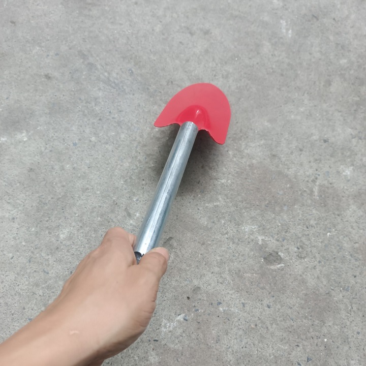Xẻng làm vườn, xúc đất mini cầm tay cán sắt mũi đỏ cực chắc chắn