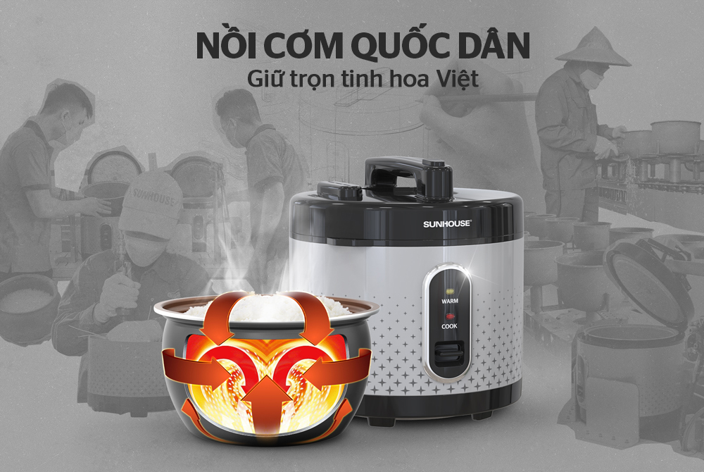 Nồi Cơm Điện 1.8L Sunhouse SHD8624 - Hàng Chính Hãng