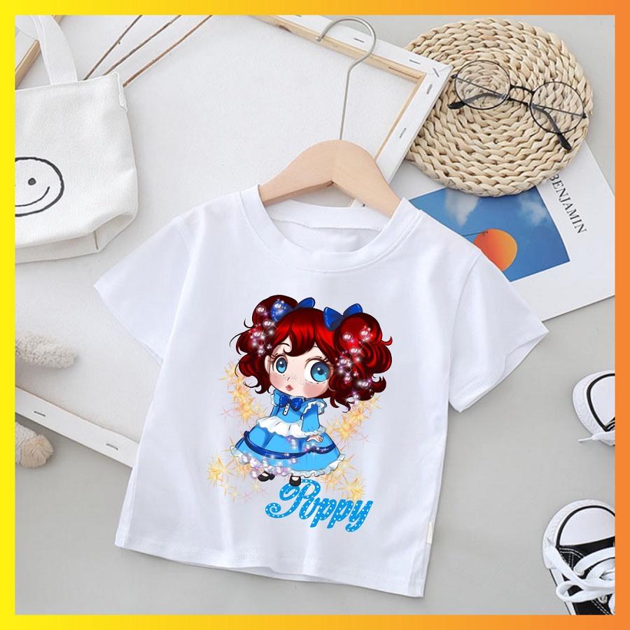 Áo thun Huggy Wuggy TShirt Poppy Playtime áo phông gia đình cặp đôi màu trắng có size cho bé trai bé gái