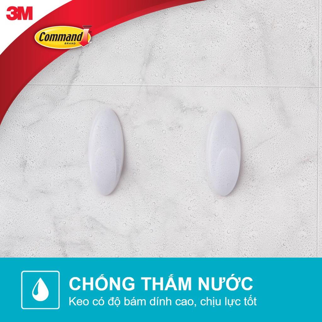 Móc dán tường chống thấm nước Command 3M vỉ 2 cái cỡ vừa chịu lực 1.3kg - Độ bền cao, bám cực chắc, tháo cực dễ BATH18