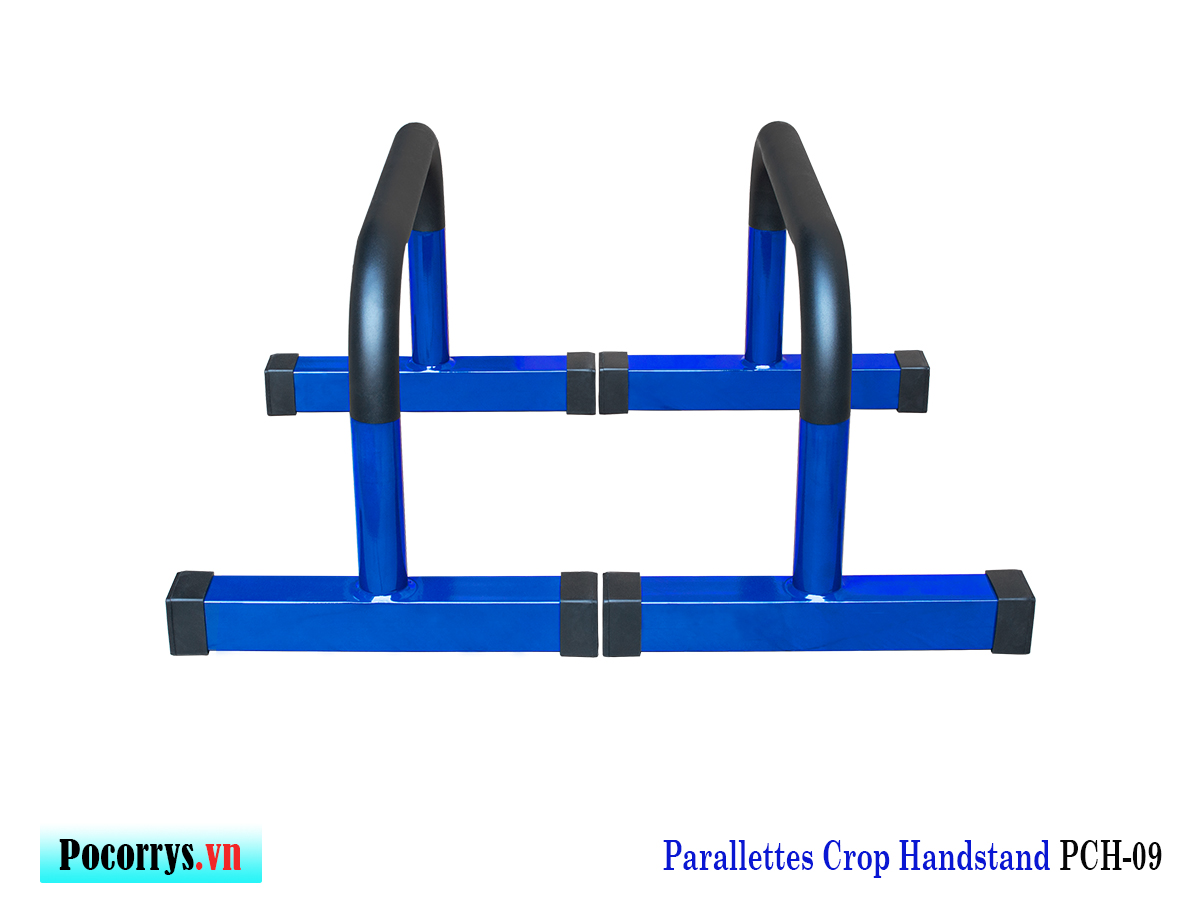 Xà kép Parallettes Crop cao 35cm, Pocorrys PACS-09, Màu đen chân xanh