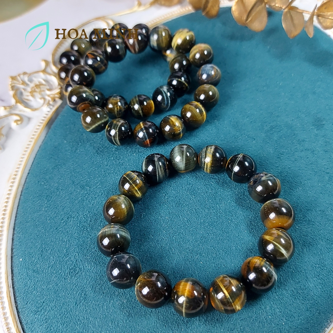 Vòng tay đá Mắt Hổ size 14 li kiểu mắt đại bàng 5A VIP tự nhiên không kén mệnh, phong cách bản lĩnh chững chạc vòng tay nam