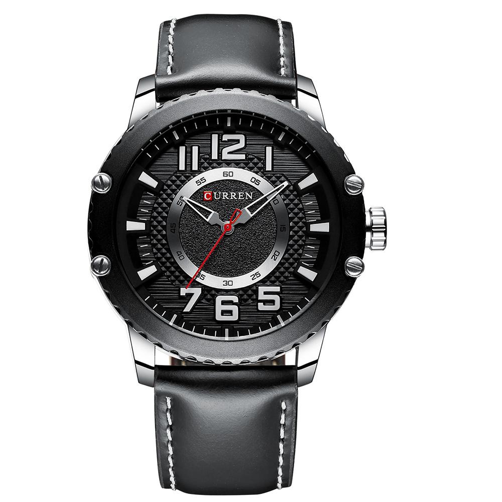 Đồng hồ đeo tay hợp kim không thấm nước Gương Hardlex dây da chính hãng CURREN 8341 Man Quartz