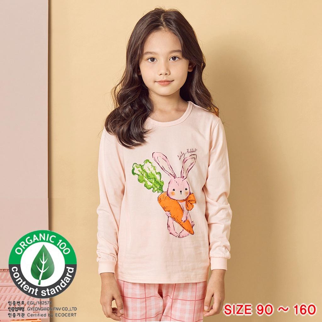 Bộ đồ quần áo dài tay cotton mùa thu đông dáng rộng cho bé gái U1027 - Unifriend Hàn Quốc, Cotton Organic
