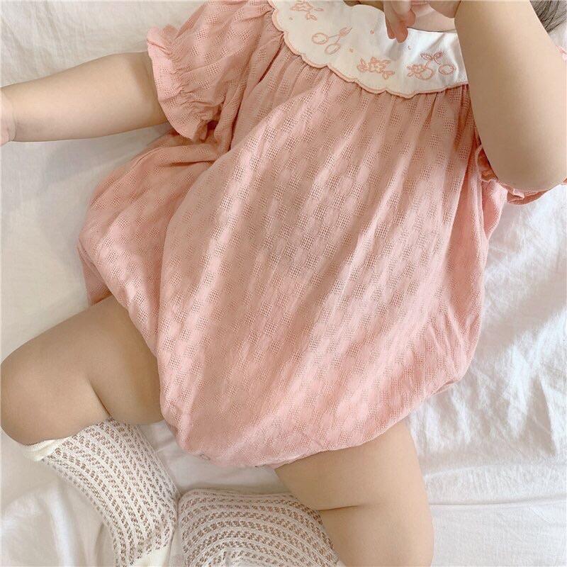 Peach Baby romper cotton mềm thoáng bé gái dưới 2t