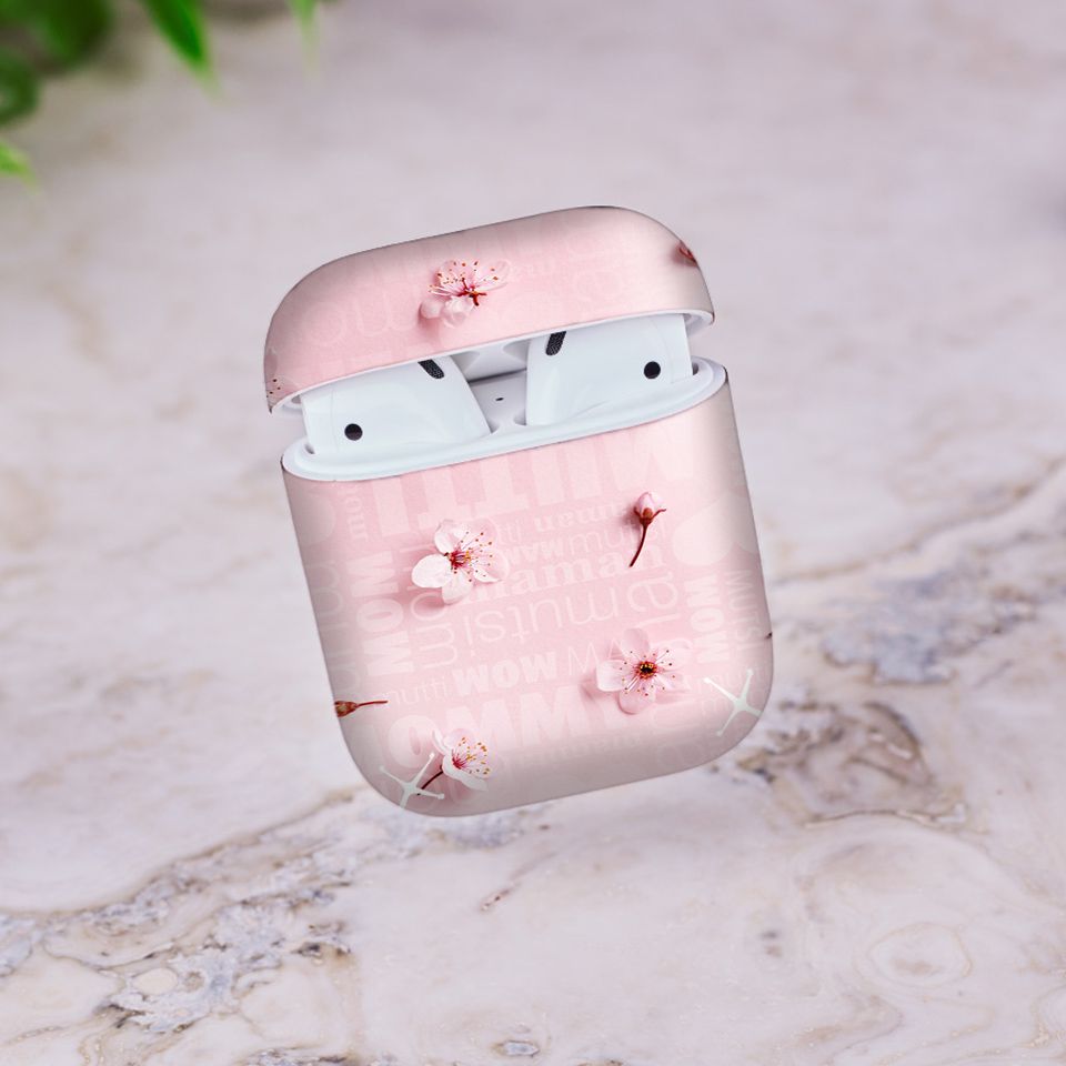 Miếng dán skin chống bẩn cho tai nghe AirPods in hình thiết kế - atk333 (bản không dây 1 và 2)